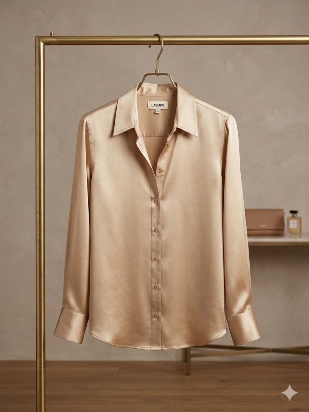 L’AGENCE Satin Button-Down Blouse - Picture 4 of 6